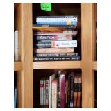 Six shelves of books