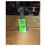 Vintage brass bell with leather buckle handle