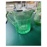 vintage green Depression glass