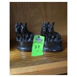 Vintage 1930 Nuart metal scottie dog bookends