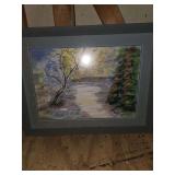 Various picture frames and wall art