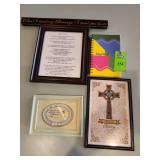 Miscellaneous framed art and a journal