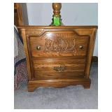 2 drawer solid oak night stand lamp NOT included. 24"×15"×22"