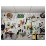 Tools and miscellaneous items.   Everything on pegboard