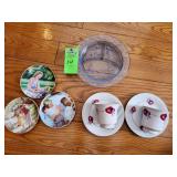 Decorative plates and cups and saucers