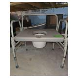 Wide-set 500lb capacity bedside commode