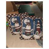 2 totes of christmas garland and 2 christmas pillows