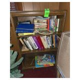 3 tier solid wood bookshelf and contents