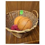 Wicker basket with contents