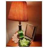 Small lamp, picture fram, and decorative leaf dish