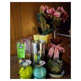 Vases and candles