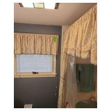 Decorative shower curtain and window valance