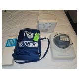 Air purifier, humidifier, air cast for ankle and travel bag