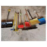 Snow shovels brooms squeegees