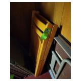 2 wooden folding chairs