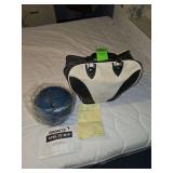 Bowling ball with bag.