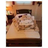 Twin size bed with bedding