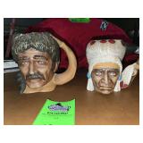 Ceramic "Frontiersman" & Native American mug