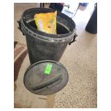 Garbage can filled with feeding peanuts