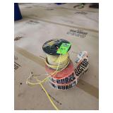 Buried gas and electric line warning tape and cable