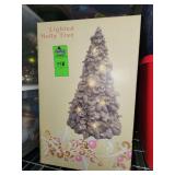 Lighted holly tree
