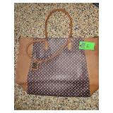 Jose Hess for Danbury Mint brown monogram shoulder bag purse