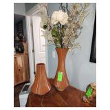 ribbed ceramic decorative vases from the DecMode collection