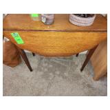 Solid wood end table with folding sides