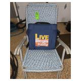 Woven outdoor rocker and stadium seat with storage