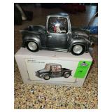 Truck with skeleton glitter globe