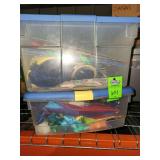 2 totes of gift wrapping supplies