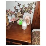 Home decor. Candle, salt rock lamp