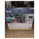 150-foot capacity cabinet hose reel. Brown finish