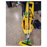 Mop bucket with ringer squeegee extra mop head