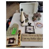 Ceramic houses wine bottle miscellaneous kitchen items