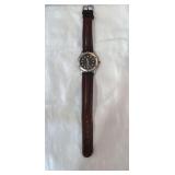 Mens Bulova watch with leather band