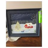 Hand painted christmas art decor