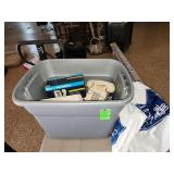 Tote of vintage phones