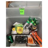 Tote of miscellaneous vehicle items