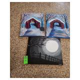 Art on canvas quantity of three