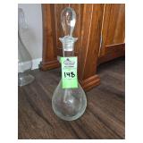 vintage Princess House Heritage crystal glass decanter, specifically from the 1974 Heritage collection featuring a floral etched pattern.