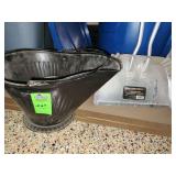 black powder-coated steel coal hod and aluminum dust pan