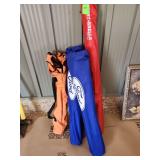 Fold up Lawn chairs and umbrella