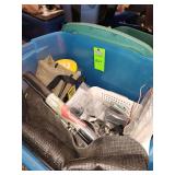 Miscellaneous tote. Non slip drawer liner and mat, rolled tool bag, magnetic trays