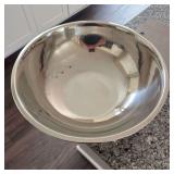 Large stainless steel mixing bowl