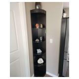 5-shelf corner bookcase, NO CONTENTS