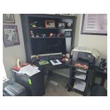 Solid wood L-Shaped cor er desk with Hutch. NO CONTENTS DESK ONLY