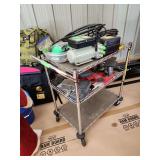 Cart on wheels ( You are bidding on the cart only no contents)