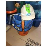 The Bucketeer, tool organizer designed to fit over a 5-gallon bucket, hard hat, Aurora Tools Oil Can