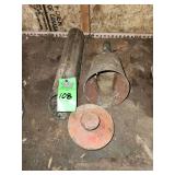 metal oil spout funnel, industrial steel pipe, used brake drum